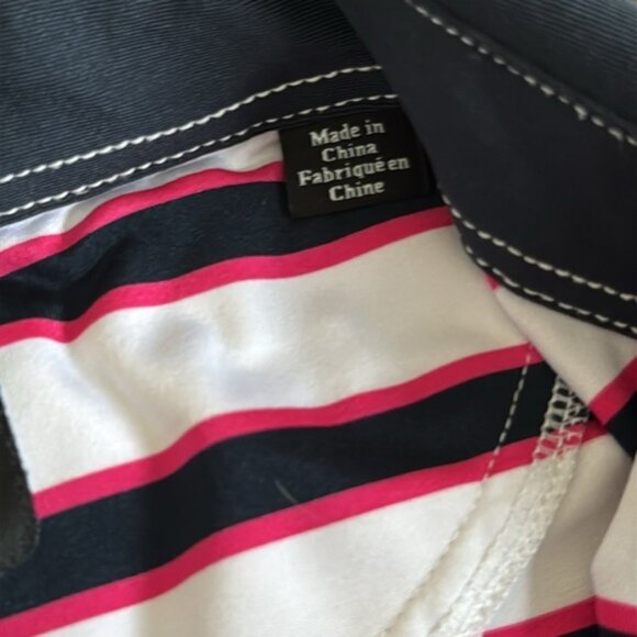 Footjoy Polo Shirt Mens Medium White Blue Performance Golf Wicking Spandex - Picture 3 of 10